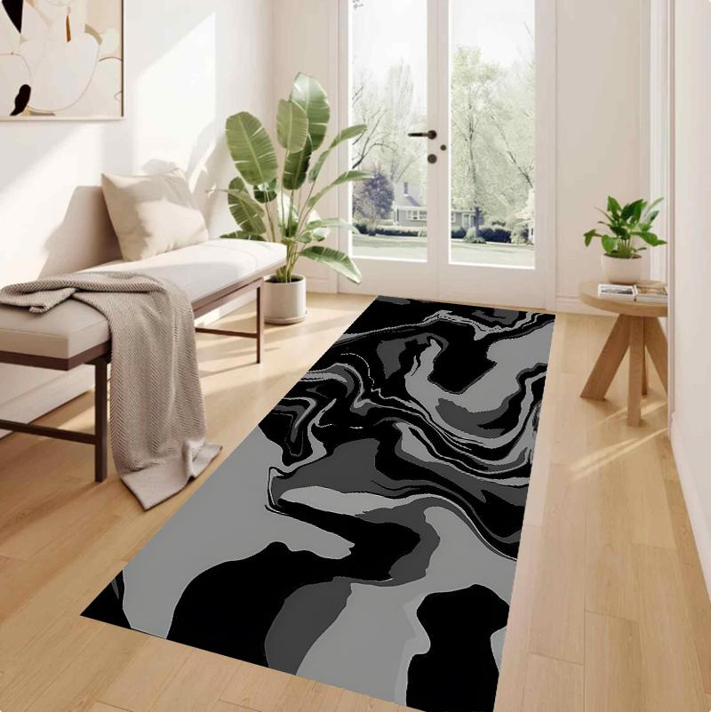 Carpet Mat Rug Home Decoration Dark Green Wave River Pattern Floor Area Rug Living Room Bedroom Modern Abstract Style