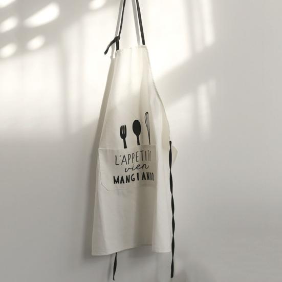 Modische Buchstabenschürzen, Taschendruck, Baumwolle, Antifouling, Küchenwerkzeug zum Kochen