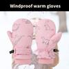 Splashproof Mittens Kids Gloves Windproof Children Winter Warm Snow Gloves Print Dinosaur Pattern Thicken Thermal Mitts