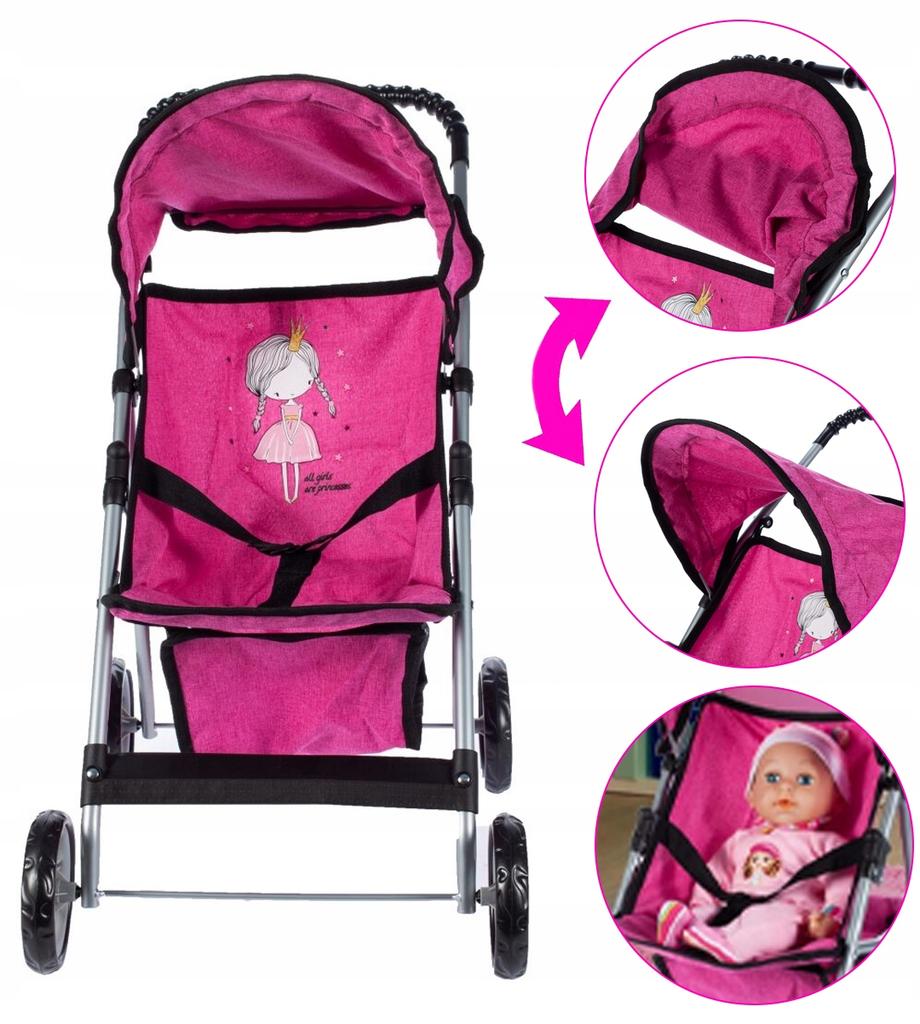 [PACZB] Foldable Princess Doll Stroller PINK X23