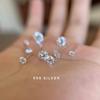 Beixi S999 Sterling Silver Zirconia Stud Earrings - Super Shiny, White & Purple, Versatile for Cartilage, Comfortable for Sleeping