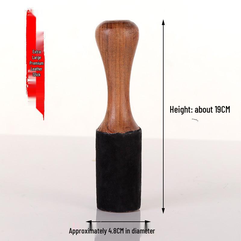 Nyingchi Tibetan Singing Bowl Set: Handmade Wooden Mallet with Leather Wrap for Sound Bowls.