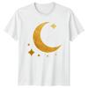 Golden Textured Moon Stars Celestial TShirt Astrology Celestial Birthday Gift