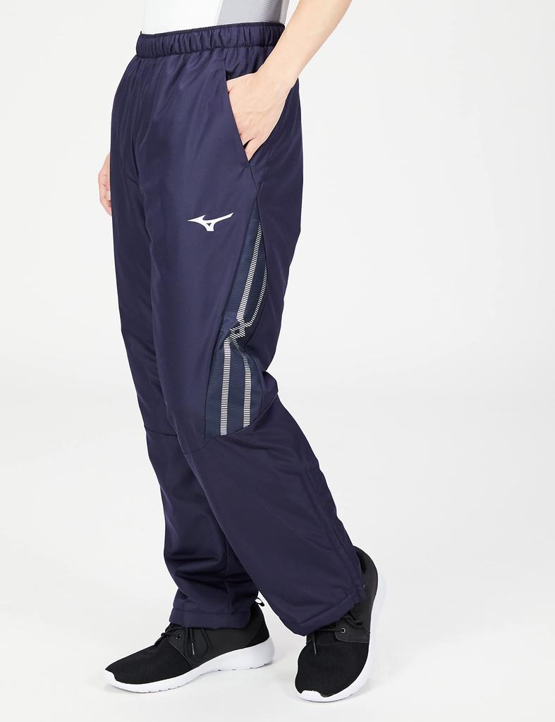 Mizuno MC Line Breath Thermo Insulated Training Warmer and Deep Navy X XL Pants, Moisture-Wicking, Windproof, Water-Repellent, 32MF2630, Silver,