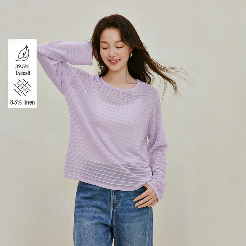 INMAN Women s Lyocell Linen Blend Loose Knit Sweater M