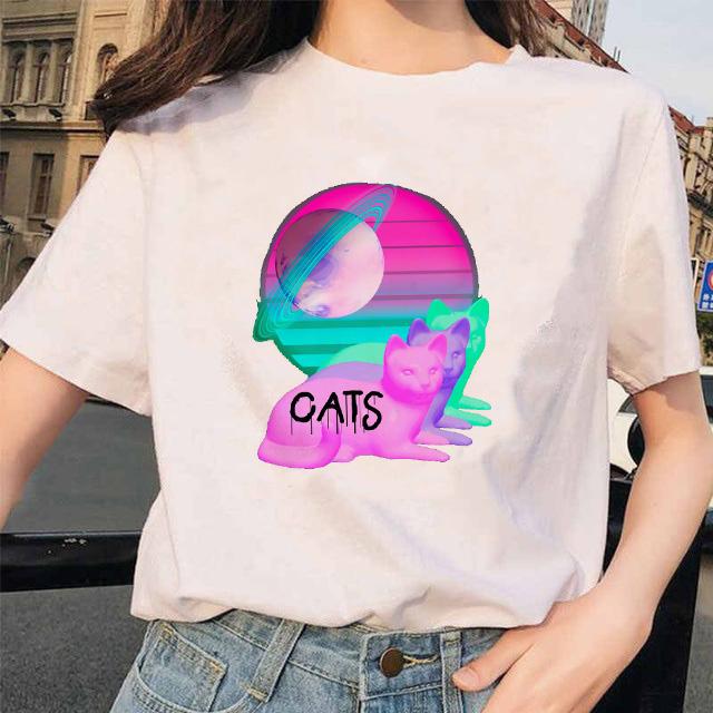 Zogankin Harajuku T Shirt Women Fun Spoof Tops Tee Japnese Anmie Character Print T Shirt 90S