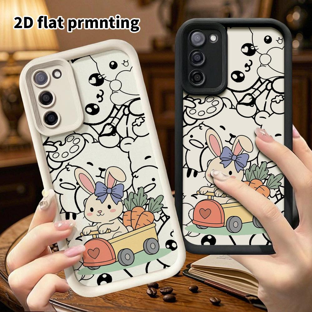 Phone Case: 2D Flat, Suitable for Samsung Galaxy A34 A35 M05 M06 S20 S22 S21 FE Plus 5G Protective Case, White Little Rabbit, Perfect Holiday Gift for