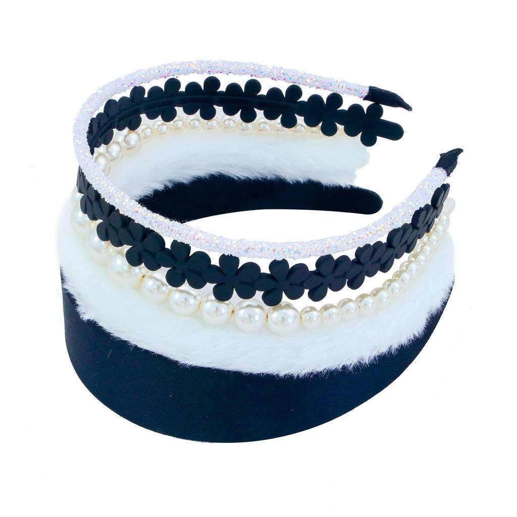 5pcs Fashion Headbands for Women Girls Pearl Hair Bands Versatile Simple Hairband Hair Hoop Hair Accessories Set Headwear