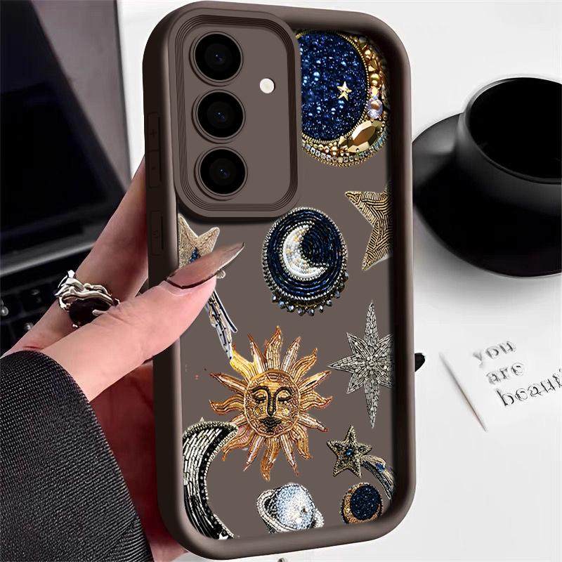 Phone Case For Samsung Galaxy A36 A56 A55 A54 A53 5G Note 20 S22 S25 S24 S23 S21 Ultra Plus FE Unique Celestial Silicone Funda