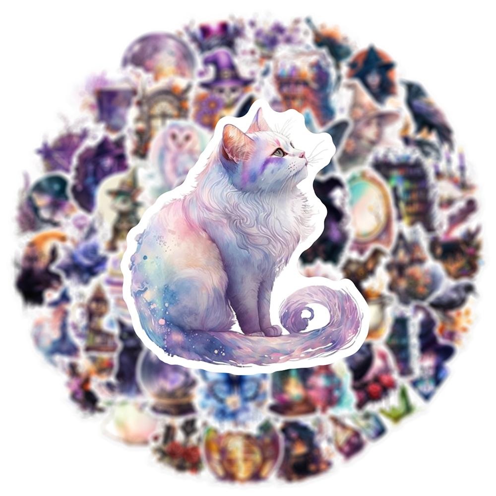 10/30/50pcs Vintage Gothic Magic Witch Cartoon Stickers Aesthetic Graffiti Sticker Water Bottle Phone Suitcase Decals Decoration