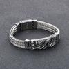 Vintage Stainless Steel Dragon Charm Bracelet for Men Punk Personalized Keel Chain Accessory Chunky Trendy Party Jewelry
