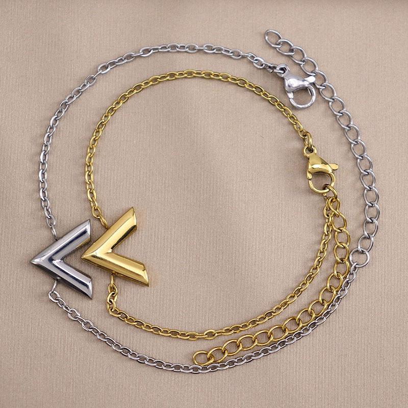 Handschmuck Titanstahl Schlichtes V Armband Damen Edelstahl Armband Schmuck