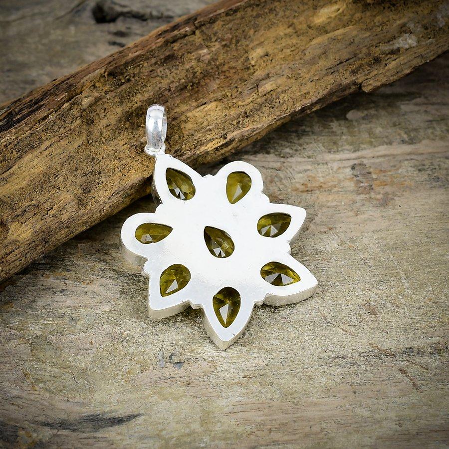 Citrine Gemstone Handmade 925 Sterling Silver Jewelry Pendant 1.97" M-97