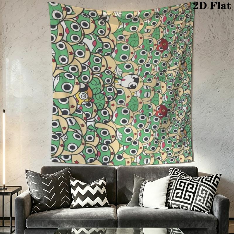 Keroro Wall Tapestry Aesthetic Wall Hanging Printed Fabric Blanket Decorative Tapestries for Bedroom Living Room Home Decor