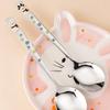 1 creative cartoon relief deer spoon, home 304 stainless steel spoon, children's dining spoon