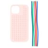 For iPhone 15 Case 3D Stress Relief DIY Colorful Bar Silicone+PC Phone Cover Dots Design