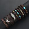 10 Pcs/Set Vintage Ethnic Style Woven Leather Bracelet For Men Women Bohemian Cow Life Tree Leather Bracelets Jewelry Gifts New