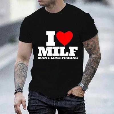 I Love My Milf Print Tshirt for Men Women T Shirt Camiseta Summer Short Sleeve T Shirts Milf Black Tee Tops Streetwear T-shirts