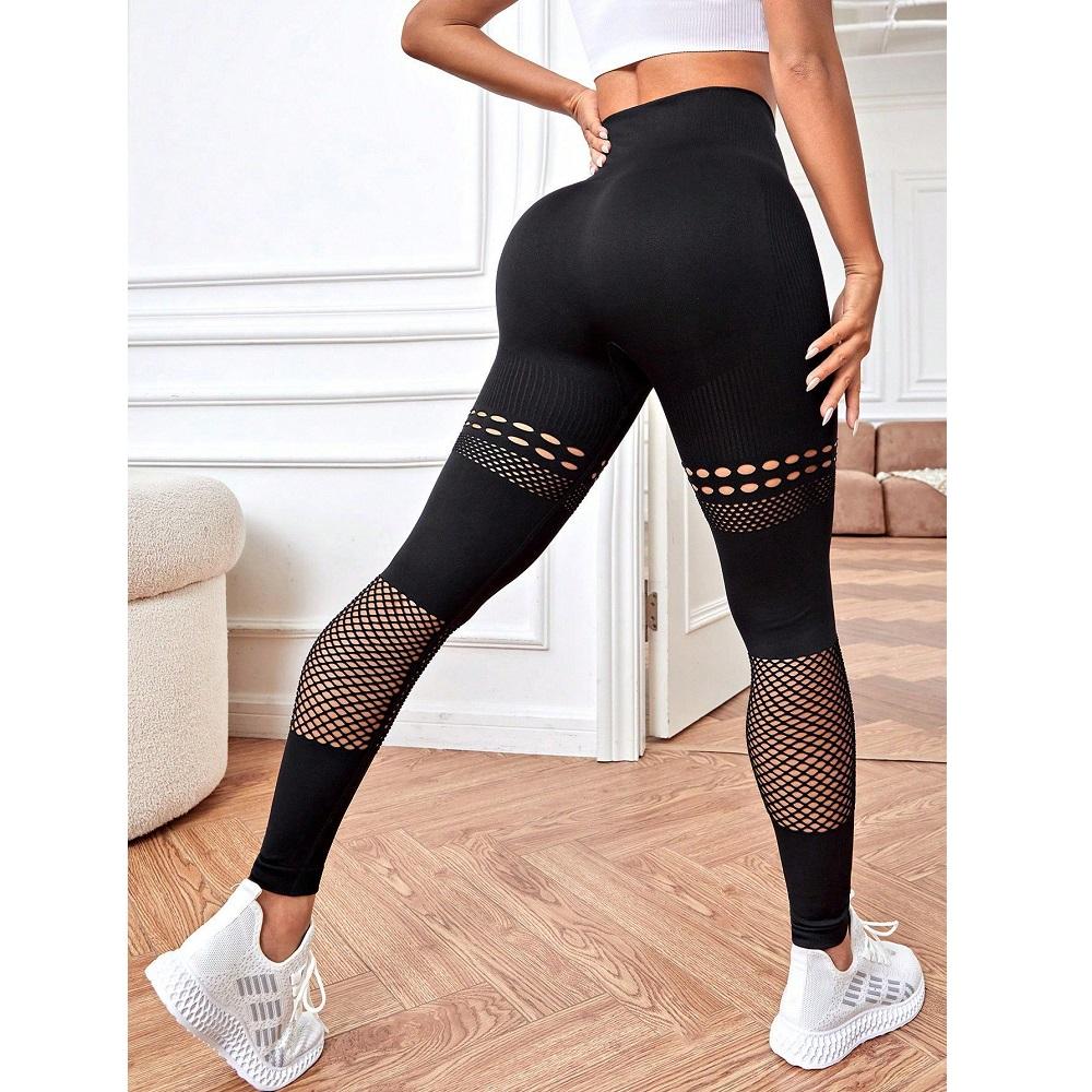 

Эластичные спортивные леггинсы с высокой талией для женщин, облегающие брюки-карандаш для фитнеса S чёрный