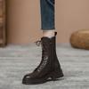 Short Boots 2026 Autumn and Winter New Item Thick Soled Versatile Brown Short Boots with Slim Midsole Single Boots