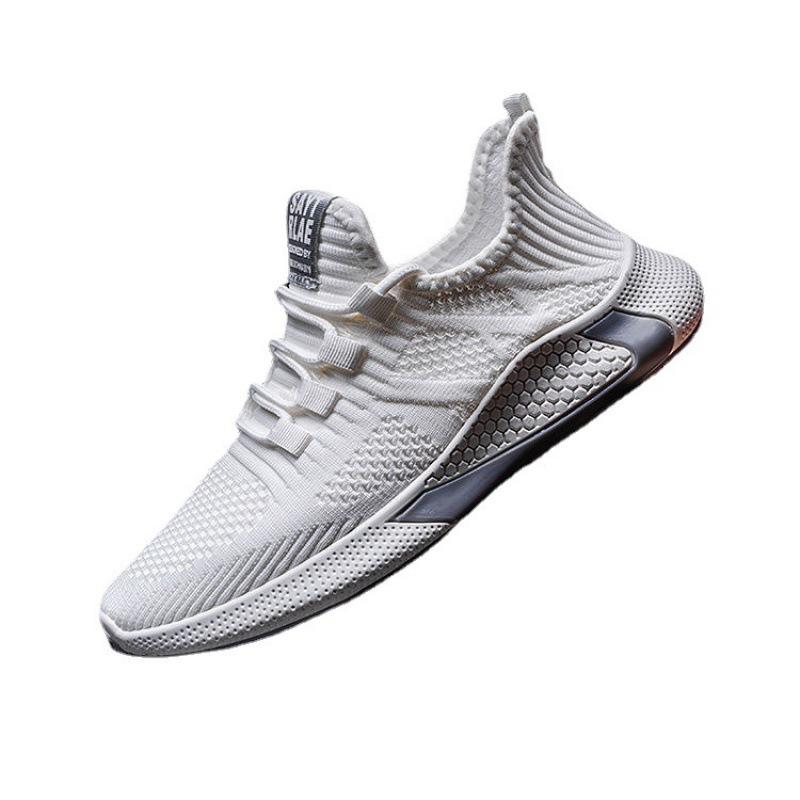 Men's casual sports shoes fly-woven mesh breathable wear-resistant comfortable soft-soled men's shoes