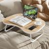 Versatile Foldable Laptop Desk with Cup Holder & Phone Stand ,Portable Bed Tray for Breakfast, Ideal for Floor Reading & Writing