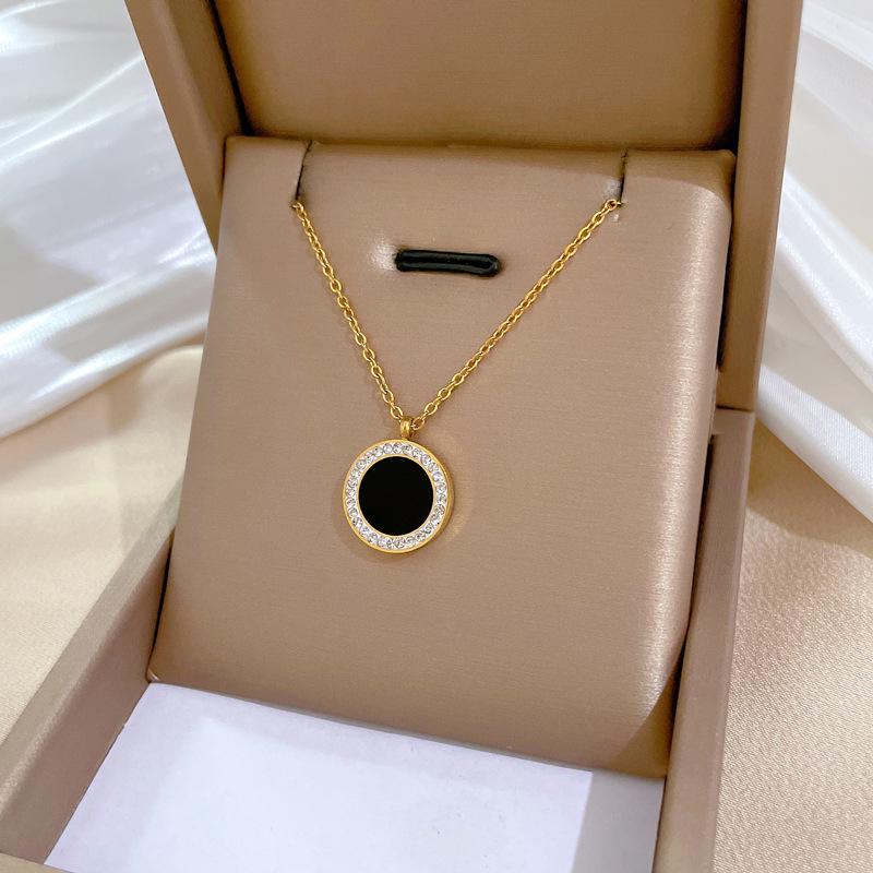 Full Titanium Steel Geometric Animal Minimalist Real Gold Necklace for Women - Collarbone Chain