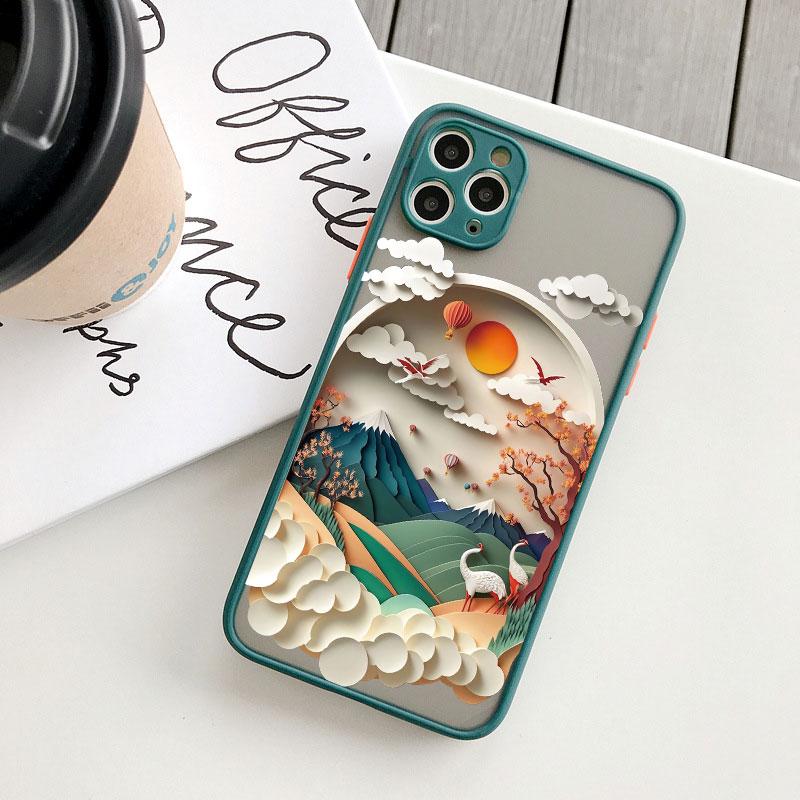Landscape Printing phone case For iPhone 17 16 15 14 11 12 13 Pro Max Mini 16 Plus XS X XR Creative Mountains Shockproof Cover