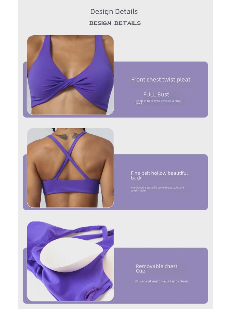 Schnelltrocknender, hautfarbener Yoga-Sport-BH für Damen – rückenfreies Design für Fitness, Laufen und Outdoor-Aktivitäten