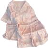 Sweet Cartoon Ice Silk Premium Lace Edge Pajamas Women'S Summer Short-Sleeved Suit Loungewear