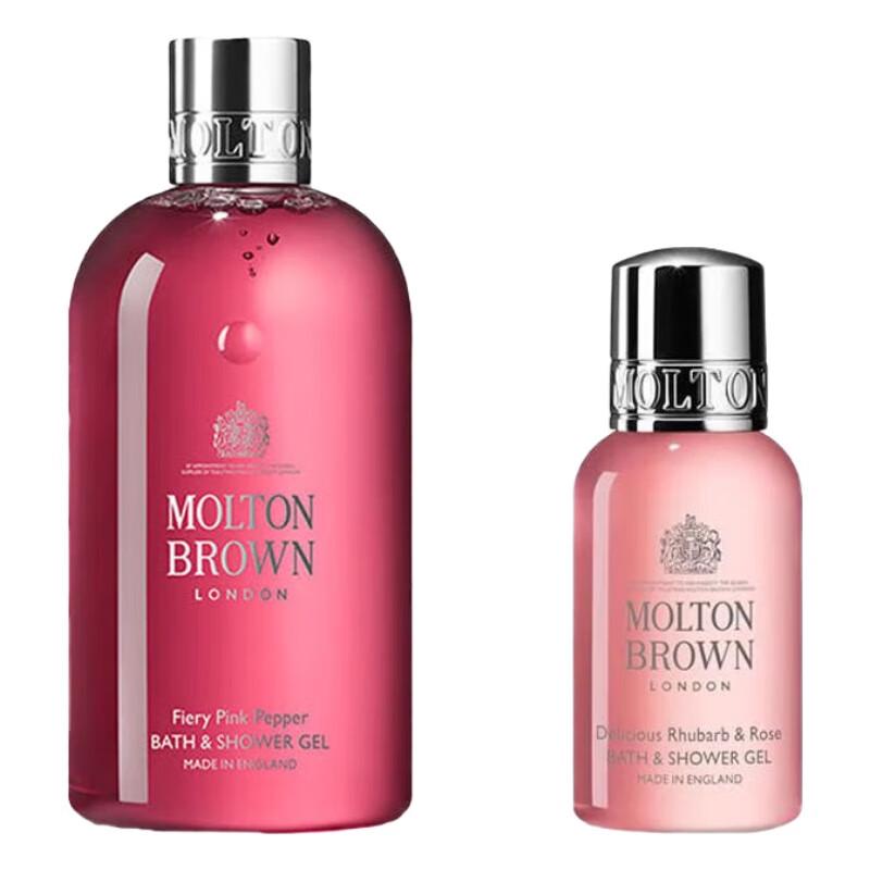 Molton Brown Fiery Pink Pepper & Rhubarb & Rose Shower Gel Set