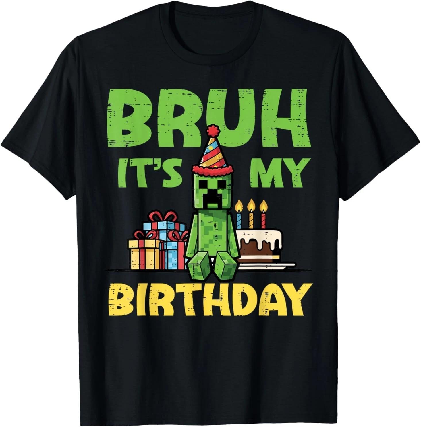 Bruh Its My Birthday Pixel Gamer Bday Party T shirt M