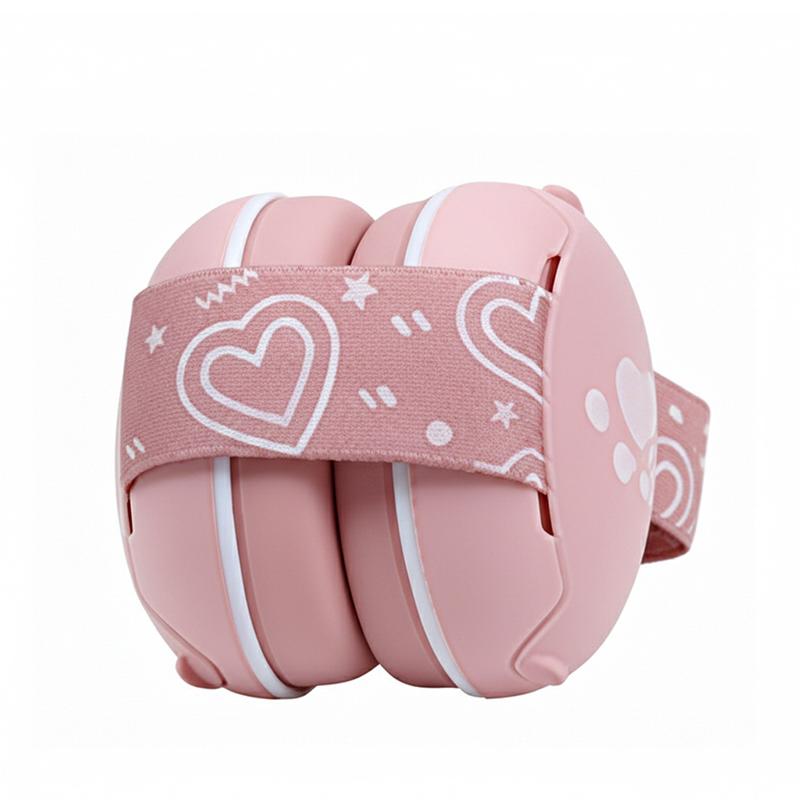 

Baby Ear Protection Anti-Noise Earmuffs Headphones for Sleep & Travel Ear Protection with Love Heart Elastic Stretchable Design