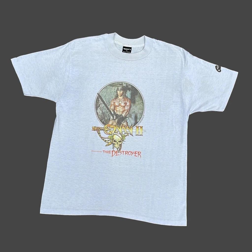 Conan 2 1984 80s Vintage Movie Promo Arnold Swarzenegger Graphitti T-Shirt