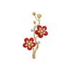 Plum Blossom Shape Brooch Pin with Shiny Rhinestones Flower Corsage Suit Lapel Pin Clothes Decoration Accessory