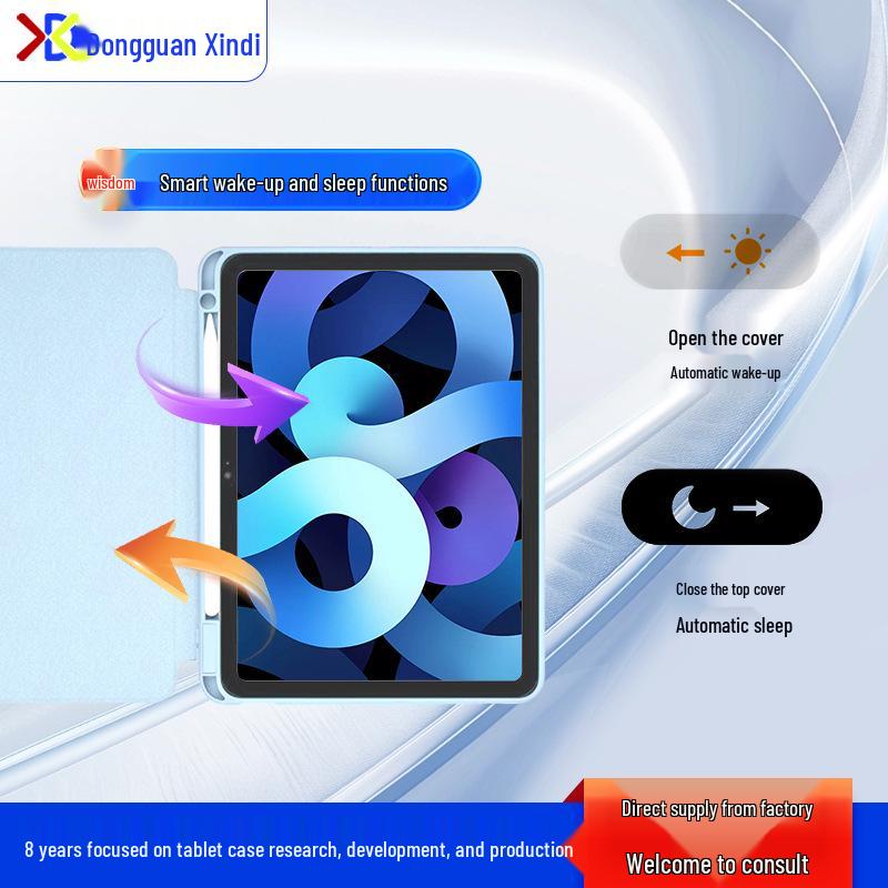 360-Degree Rotating iPad Case for 10th/11th Gen Tablets with Pen Slot