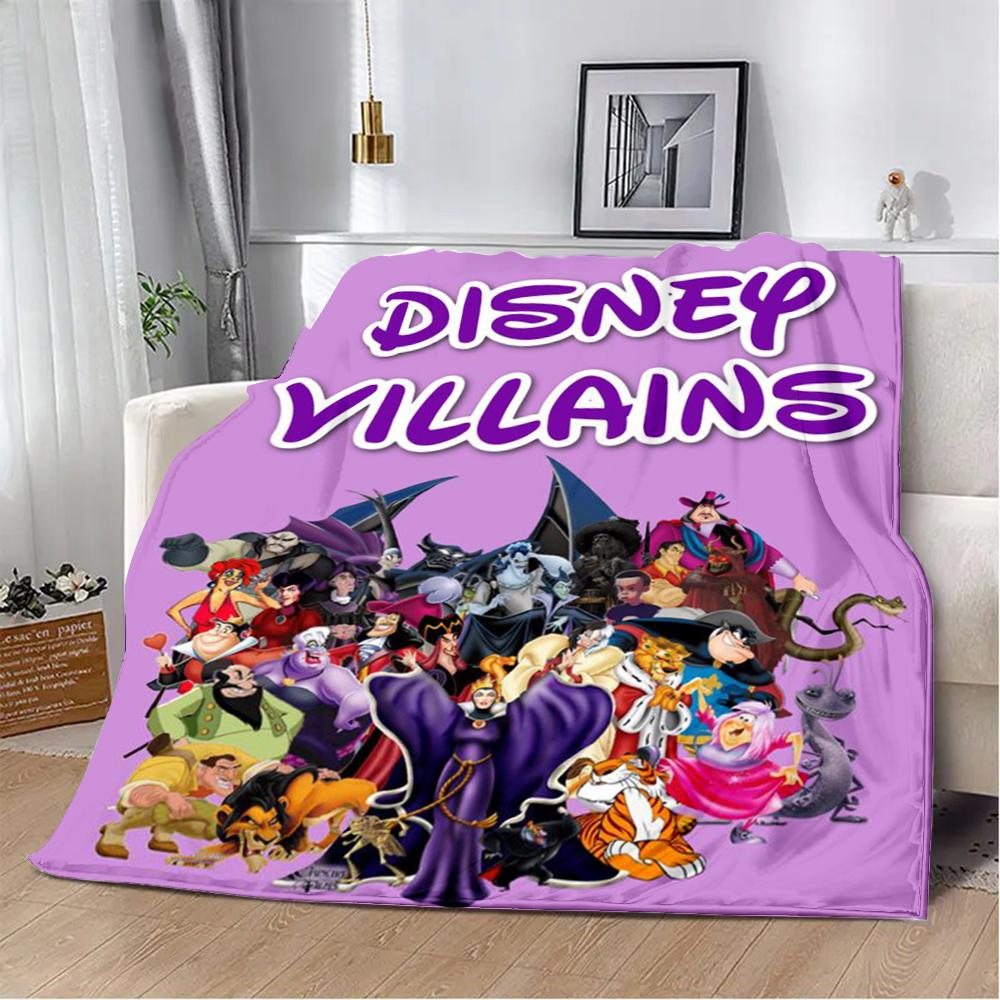 Cartoon Printed Blanket Picnic Blankets Princess Villains Queen Warm Blanket Soft and Comfortable Home Travel Birthday Gift 30x40in