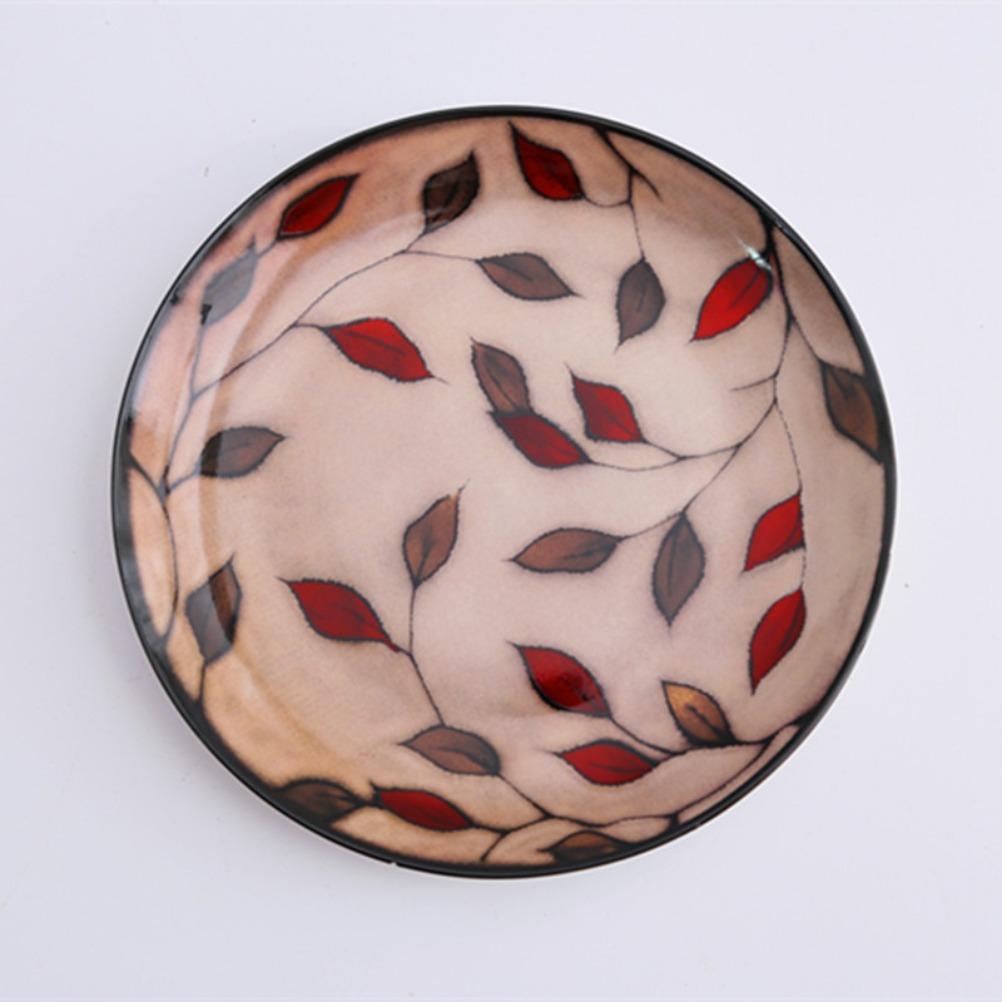 Vintage Ceramic Flower 8-inch Plate Wall Decorative Plate Mysterious Face Plate Decoration Stentless Livingroom Home Decor