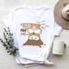 Cartoon Cute Hamster Cartoon Cute Hamster Baby Round Neck Big Size Round Neck Black T-shirt Woman Tops