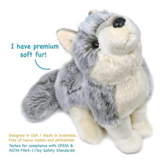 [VIAHART] Wolf Walcott Plush Toy M Size (Approx. 28cm) A Gray Wolf Quietly Cuddling Washable Stuffed Toy Cute [Parallel Import]
