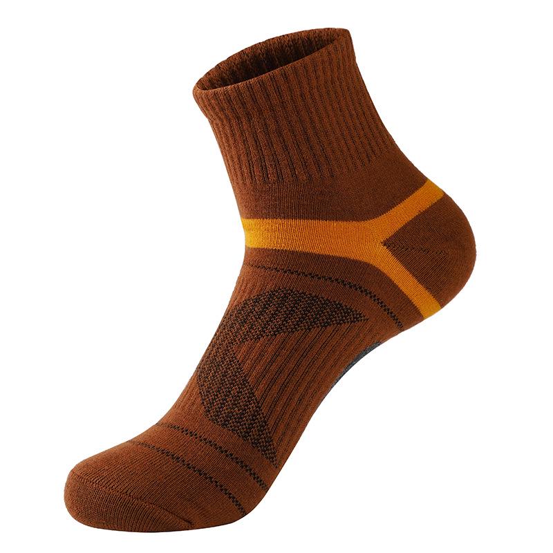 Men's Black Sweat-Absorbent Odor-Resistant Mid-Calf Cotton Sports Socks for Outdoor & Leisure