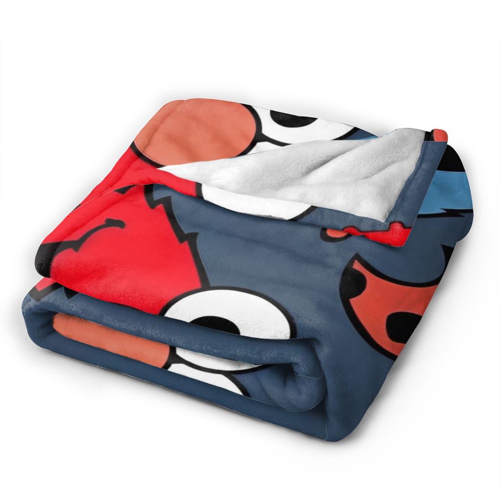 S-Sesame Street Elmo Cookie Wool Blanket Sesame Street Cartoon Comedy Funny Throw Blanket for Home 125*100cm Bedspreads