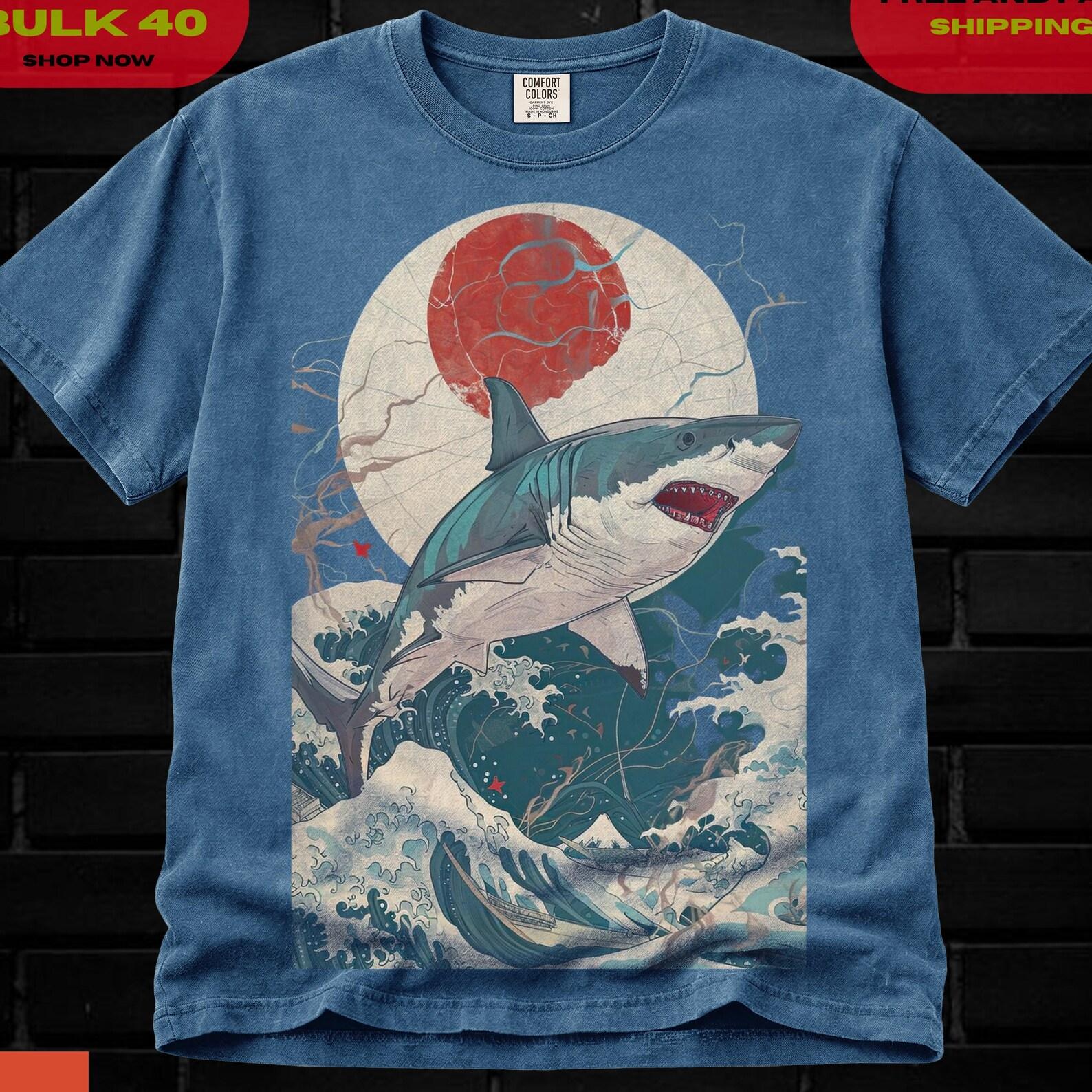 Shark Wave T-shirt | Sea Animals 90s Vintage Style Tshirt, Ocean Creature Retro Y2k Ocean, Sealife, Whale, Orca, Turtle, Dolphin Shirt S
