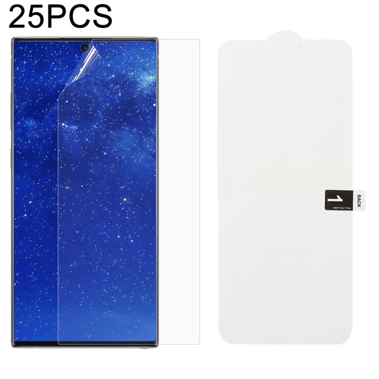 25 PCS Soft Hydrogel Film Full Cover Front Protector with Alcohol Cotton + Scratch Card for Galaxy