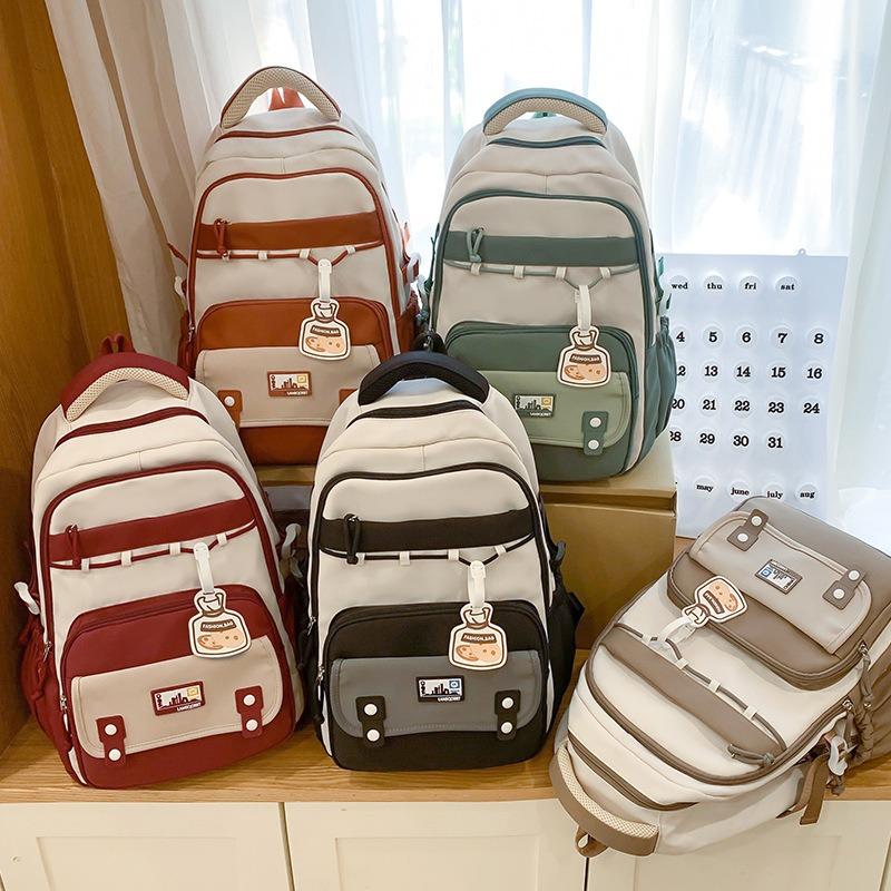 Schultasche Schultasche College-Studentin weiblich einfach große Kapazität Mittelschule Computerrucksack Mädchen High-School-Schüler Reiserucksack Trend