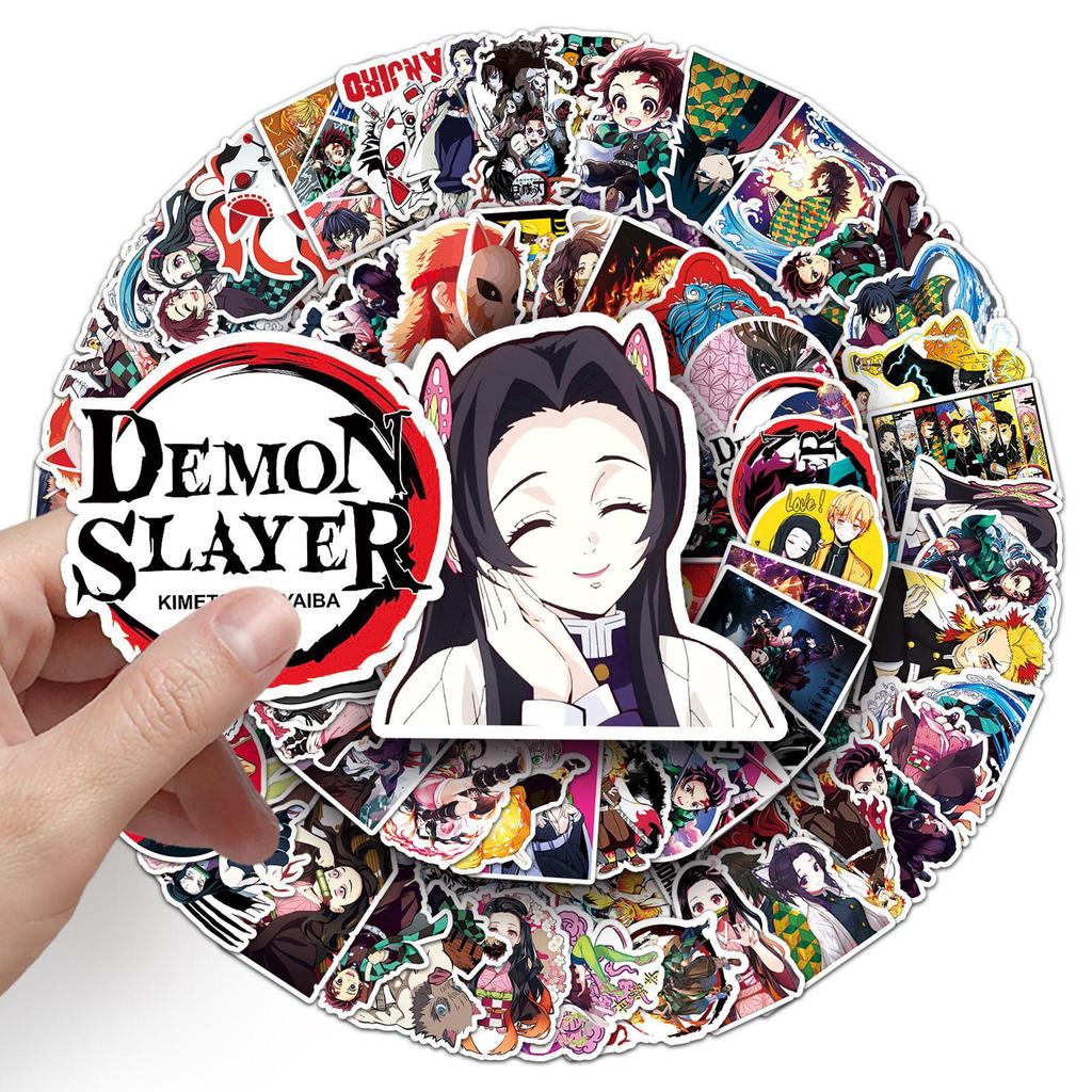 Demon Slayer Anime Graffiti Stickers Set - 100 PVC Stickers for DIY Skateboards & Luggage