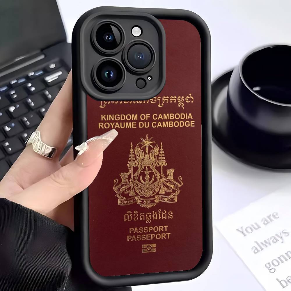 Cambodia Flag Soft Silicone Case For iphone 17 Air 16 15 14 13 12 11 Pro Max Plus Shockproof TPU Phone Cover