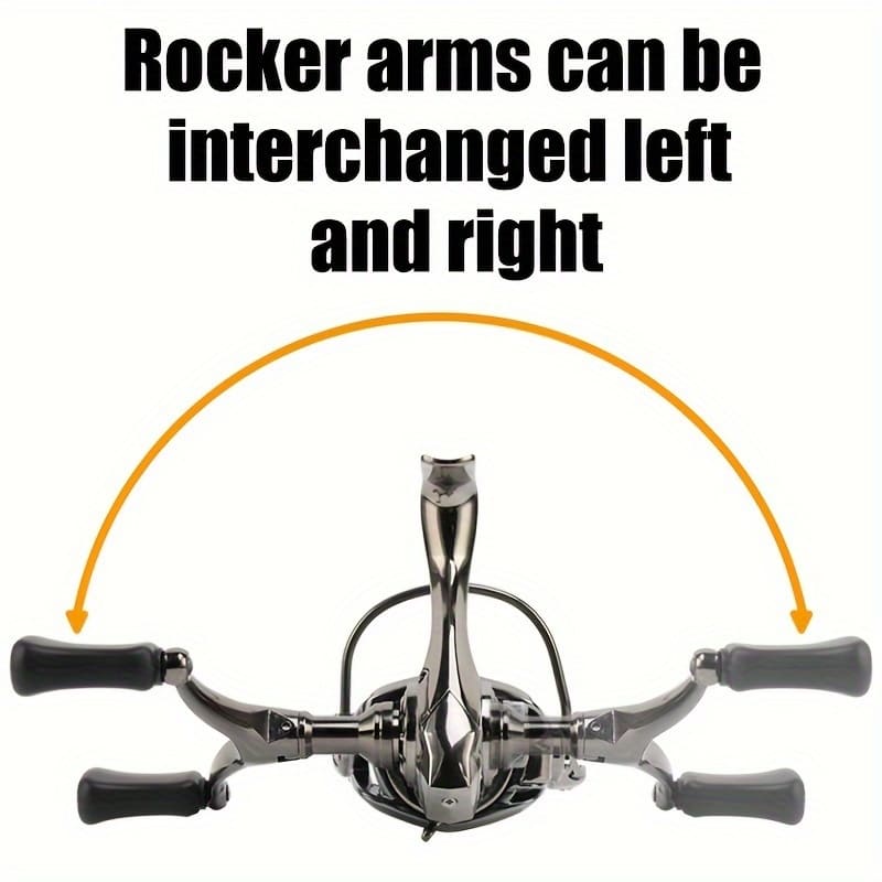 Metal Double Rocker Arm Gapless Spinning Wheel Interchangeable for Left and Right Hands  Long-distance Casting  Suitable for Fresh Water and Sea Water