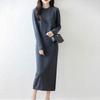Women Sweater Dress 100% Wool MODERN NEW SAGA O-neck Knit Long Pullover Winter Jumpers Wool Long Dress Female