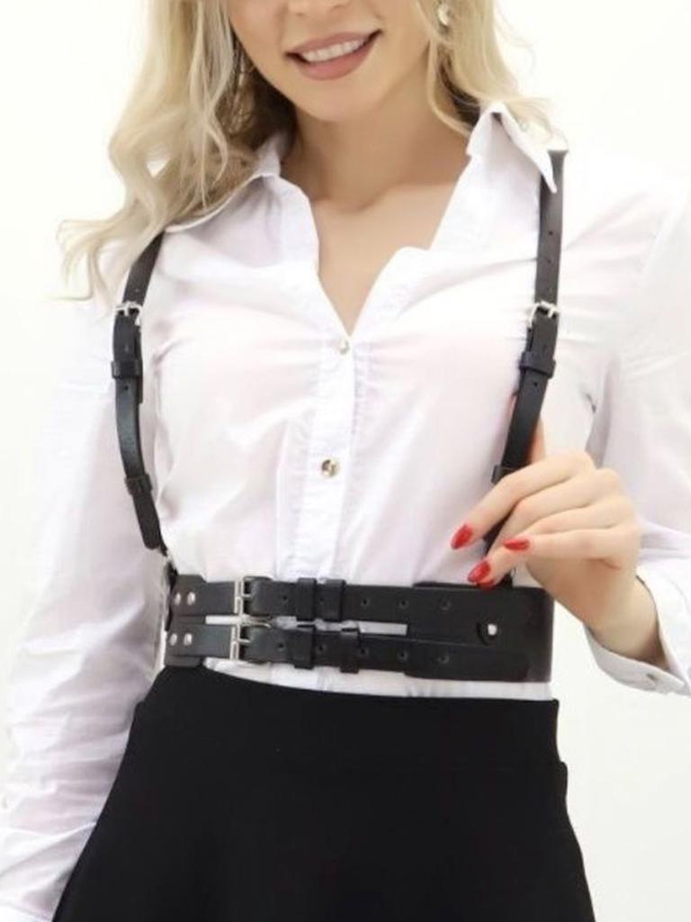 Punk Style Leather Body Harness - Women'S Adjustable Belted Cage Waistband For Fashion Outfits And Costume Play